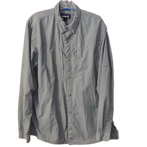 Patagonia Shirt Mens  Gray Roll Tab Sleeve Button Up Lightweight Outdoor M